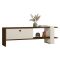 Mobile Porta tv Bianco Marrone Noce Un'anta 2 Vani 120x25x37h cm, Apertura a Ribalta - Taurasi