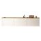 Mobile Porta tv Bianco Marrone Rovere 3 Ante Luci led Incluse 160x32x35h cm, 3 Vani - Marazzi