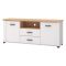 Mobile Porta tv Bianco Marrone Rovere Nodi 2 Cassetti 4 Ripiani 161x41x66.5h cm, 2 Ante - Rotondi