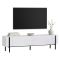 Mobile Porta tv Bianco Nero 2 Ante 4 Vani 180x30x45h cm, Apertura a Ribalta - Noga