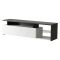 Mobile Porta tv Bianco Nero Antracite 6 Ripiani Un'anta 170x41.5x46.5h cm, Dettaglio Geometrico, Ripiano in Vetro - Induno