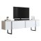 Mobile Porta tv Bianco Nero Cassetti un Ripiano 180x30x50h cm, 2 Ante - Abishia