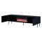 Mobile Porta tv blu un Ripiano 2 Ante 200x42x57h cm, Caminetto Incluso - Vermezzo