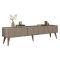Mobile Porta tv Grigio Tortora Marrone Noce 3 Ante Apertura a Ribalta 180x35x44h cm, 3 Vani - Scafa