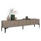 Mobile Porta tv Grigio Tortora Nero 3 Ante Apertura a Ribalta 180x35x42h cm, 3 Vani - Scafa