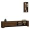 Mobile Porta tv Marrone Noce 2 Ripiani Apertura a Ribalta 160x27x33h cm, Un'anta - Cuorgne