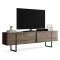 Mobile Porta tv Marrone Noce Nero Cassetti un Ripiano 180x30x50h cm, 2 Ante - Abishia
