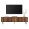 Mobile Porta tv Marrone Noce oro 2 Ante 4 Vani 180x30x45h cm, Apertura a Ribalta - Noga