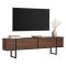 Mobile Porta tv Marrone Noce Scuro Nero 2 Ante 2 Vani 180x30x50h cm, Apertura a Ribalta - Abishia