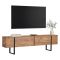 Mobile Porta tv Marrone Quercia Nero 2 Ante 2 Vani 180x30x50h cm, Apertura a Ribalta - Abishia