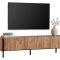 Mobile Porta tv Marrone Quercia Nero 2 Ante 4 Vani 180x30x45h cm, Apertura a Ribalta - Noga