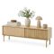 Mobile Porta tv Marrone Rovere 2 Ripiani 2 Ante 154x40x52h cm, Ante Effetto Rigato - Kami