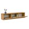 Mobile Porta tv Marrone Rovere 3 Vani 3 Ante 160x32x35h cm, Apertura a Ribalta - Marazzi
