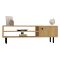 Mobile Porta tv Marrone Rovere Chiaro un Ripiano Un'anta 120x30x38h cm, 3 Vani - Metomaha