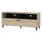 Mobile Porta tv Marrone Rovere Grigio Nero 3 Ripiani Un'anta 137.5x40x57.5h cm, 4 Vani - Platania