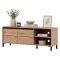 Mobile Porta tv Marrone Rovere Nodi Nero 2 Ripiani 2 Ante 138x40x52h cm, con Piedini - Cigno