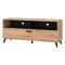 Mobile Porta tv Marrone Rovere Nodi Nero 3 Ripiani Un'anta 137.5x40x57.5h cm, 4 Vani - Platania
