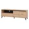Mobile Porta tv Marrone Rovere Nodi Nero un Cassetto 2 Ripiani 157x40x52.5h cm, Apertura Battente, Scorrevole - Scala