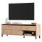 Mobile Porta tv Marrone Rovere Nodi Nero un Cassetto un Ripiano 151x40x52h cm, 2 Ante - Corciano