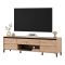 Mobile Porta tv Marrone Rovere Nodi Nero un Cassetto un Ripiano 183x40x52h cm, 2 Ante - Celico