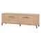 Mobile Porta tv Marrone Rovere Nodi Nero un Ripiano 2 Ante 157x40x52h cm, 2 Vani - Nazzaro