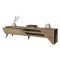 Mobile Porta tv Marrone Rovere un Ripiano Un'anta 180x40x37h cm, 3 Vani - Campli