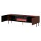 Mobile Porta tv Marrone Terracotta un Ripiano 2 Ante 200x42x57h cm, Caminetto Incluso - Vermezzo