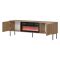 Mobile Porta tv Marrone un Ripiano 2 Ante 180x40x60h cm, Caminetto Incluso - Silvi