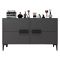 Mobile Porta tv Nero Antracite 2 Ripiani 4 Ante 120x30x75h cm, 4 Vani - Luzzi