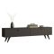 Mobile Porta tv Nero Antracite 2 Vani 2 Ante 160x25x40h cm, Apertura a Ribalta - Atestino