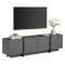 Mobile Porta tv Nero Antracite Apertura a Ribalta 4 Ante 180x35x46h cm, 4 Vani - Nokarara