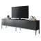 Mobile Porta tv Nero Antracite Argento Cassetti un Ripiano 180x30x47h cm, 2 Ante - Espero