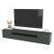 Mobile Porta tv Nero Antracite Lucido 2 Ripiani 3 Ante 200x40x37h cm, con Luci led Made in Italy - Amore