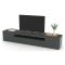 Mobile Porta tv Nero Antracite Lucido 2 Ripiani Apertura Battente, a Ribalta 200x40x37h cm, 3 Ante Made in Italy - Amore
