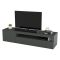 Mobile Porta tv Nero Antracite Lucido un Ripiano 2 Ante 150x40x37h cm, con Luci led Made in Italy - Acrilya