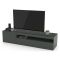 Mobile Porta tv Nero Antracite Lucido un Ripiano Apertura Battente, a Ribalta 150x40x37h cm, 2 Ante Made in Italy - Acrilya