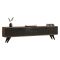 Mobile Porta tv Nero Antracite Marrone Rovere 2 Ante Apertura a Ribalta 160x25x35h cm, 2 Vani - Tresana