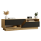 Mobile Porta tv Nero Antracite Marrone Rovere 2 Ripiani 2 Ante 160x40x45h cm, 5 Vani - Spilinga