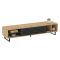 Mobile Porta tv Nero Antracite Marrone Rovere un Ripiano Un'anta 160x40x35h cm, 5 Vani - Sovico