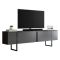 Mobile Porta tv Nero Antracite Nero Cassetti un Ripiano 180x30x50h cm, 2 Ante - Abishia