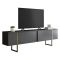 Mobile Porta tv Nero Antracite oro Cassetti un Ripiano 180x30x50h cm, 2 Ante - Abishia