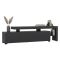 Mobile Porta tv Nero Antracite un Ripiano Apertura Battente, a Ribalta 192x37x53h cm, 3 Ante - Trasacco