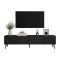 Mobile Porta tv Nero un Ripiano 2 Ante 180x40x48h cm, con Piedini - Lilelora
