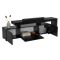Mobile Porta tv Nero un Ripiano 3 Ante 192x37x53h cm, Luci led Incluse - Trasacco