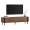 Mobile Porta tv Rovere rustico Nero 2 Ante 4 Vani 180x30x45h cm, Apertura a Ribalta - Noga