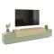 Mobile Porta tv Verde 3 Ripiani 4 Vani 240x45x51.5h cm, 3 Ante - Curino