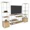 Mobile salotto 12 ripiani 198cm bianco e rovere - Felion