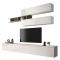 Mobile salotto moderno 276cm bianco lucido e rovere - Gilma