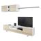 Mobile soggiorno in legno 200cm bianco lucido e rovere - Angora