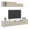 Mobile soggiorno multifunzione 200cm rovere e bianco lucido - Abbete